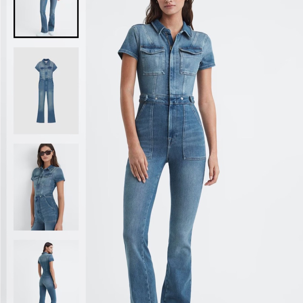 Good American Blue Denim Jumpsuit